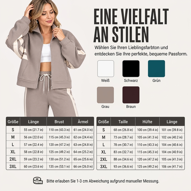 Sportliches 2-Teile-Streifen-Set für Damen
