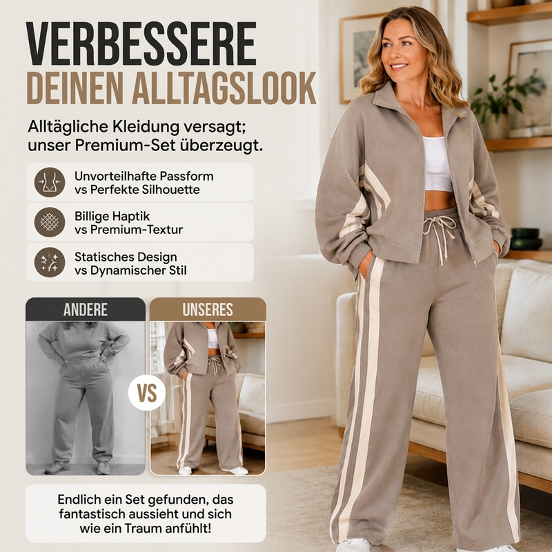 Sportliches 2-Teile-Streifen-Set für Damen