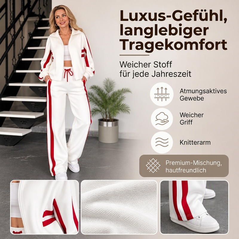 Sportliches 2-Teile-Streifen-Set für Damen