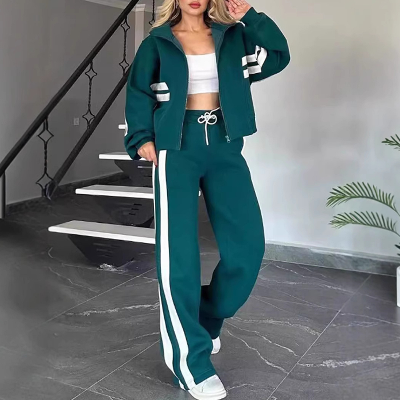 Sportliches 2-Teile-Streifen-Set für Damen