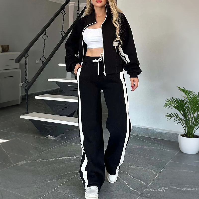 Sportliches 2-Teile-Streifen-Set für Damen