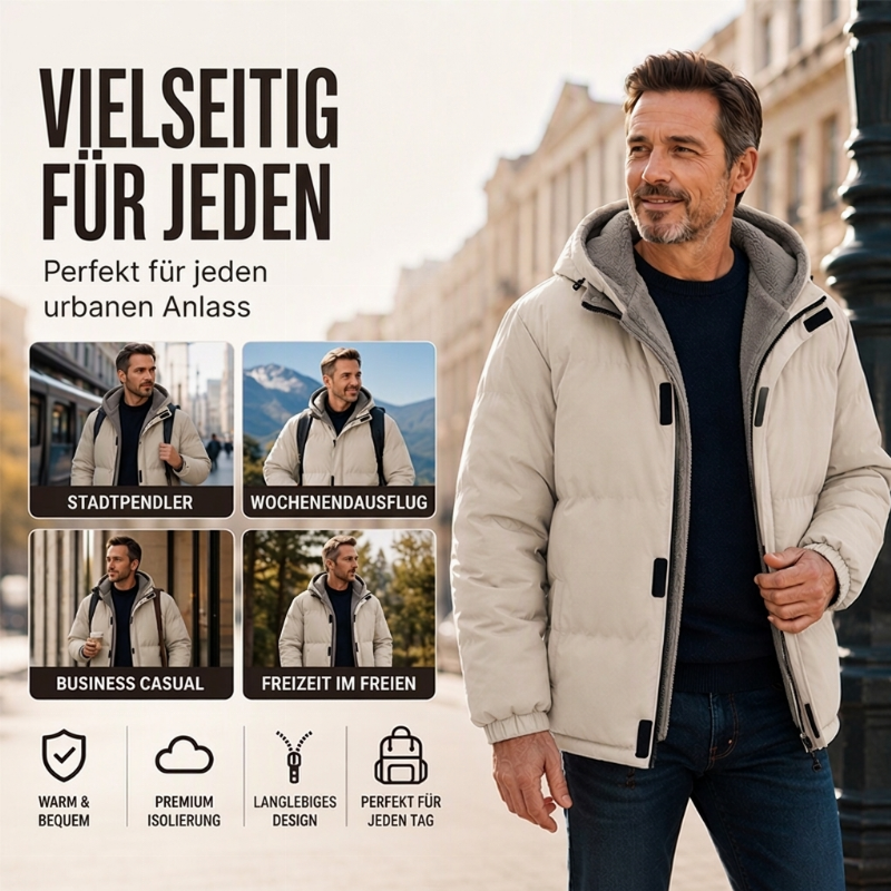 🔥 50% RABATT 🧥 Beheizbare, winddichte Herren-Winterjacke mit Kapuze