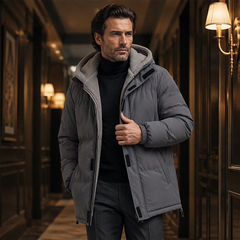 🔥 50% RABATT 🧥 Beheizbare, winddichte Herren-Winterjacke mit Kapuze
