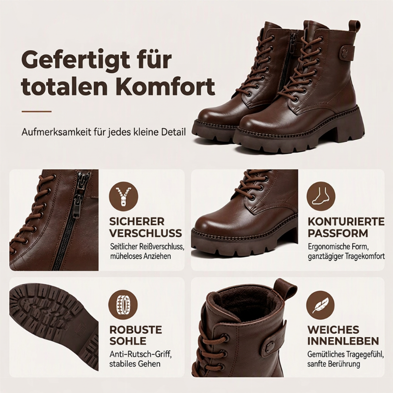 🔥 Lass es dir nicht entgehen, wenn du gerade vorbeikommst – es trifft genau deinen Geschmack.🎉🥾 Damen Retro Plateau Martens-Stil Stiefel