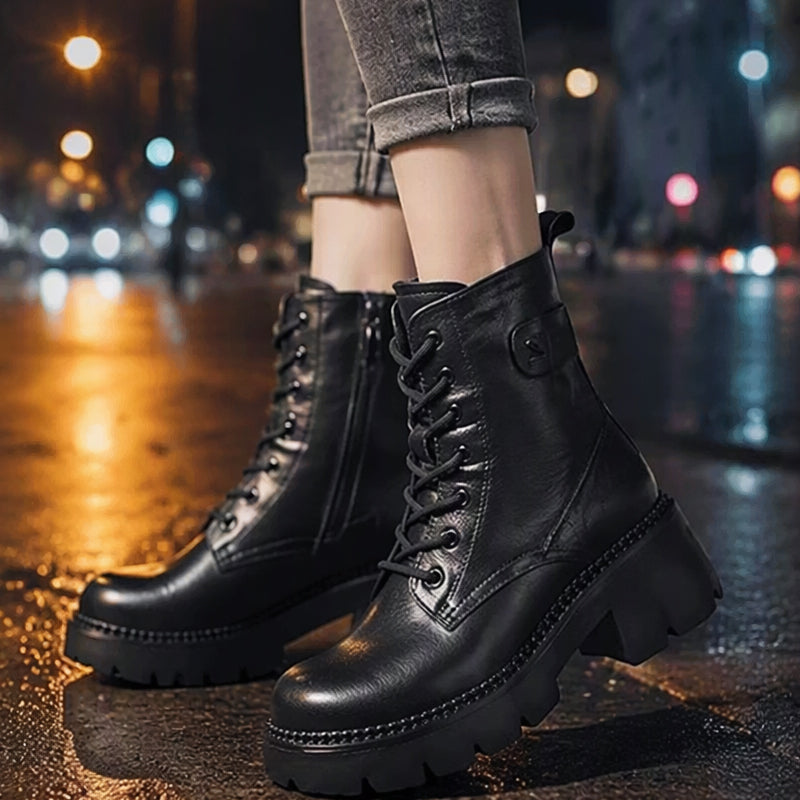 🔥 Lass es dir nicht entgehen, wenn du gerade vorbeikommst – es trifft genau deinen Geschmack.🎉🥾 Damen Retro Plateau Martens-Stil Stiefel