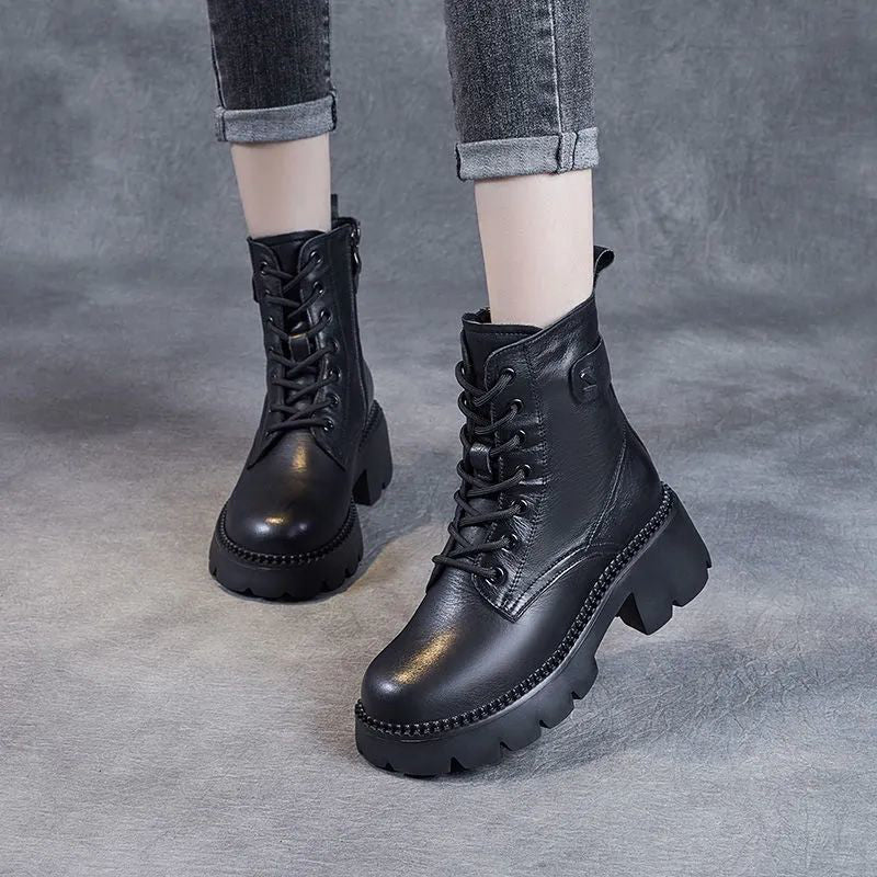 🔥 Lass es dir nicht entgehen, wenn du gerade vorbeikommst – es trifft genau deinen Geschmack.🎉🥾 Damen Retro Plateau Martens-Stil Stiefel