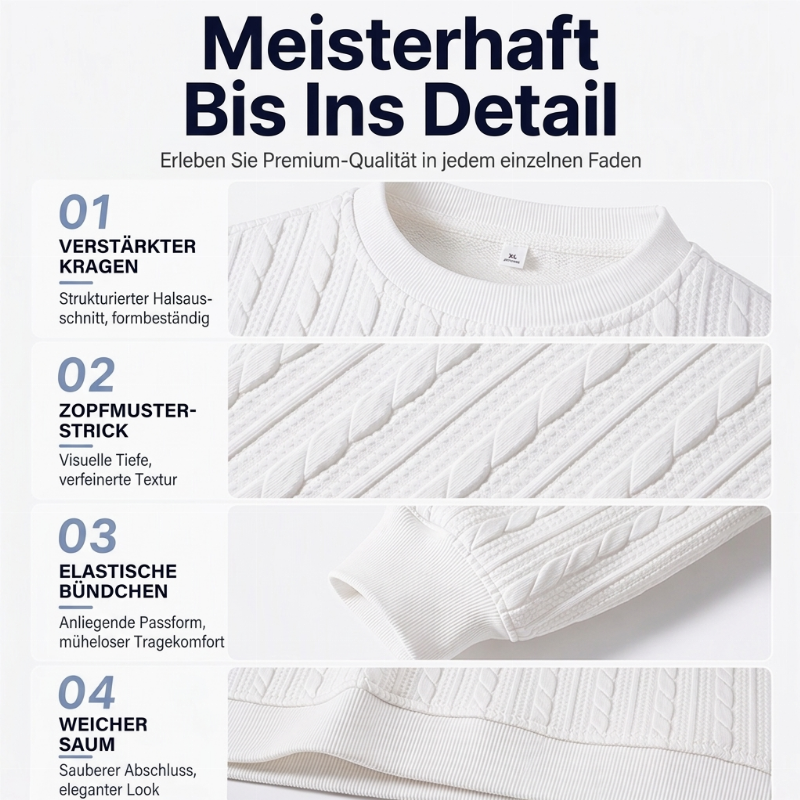 📢🎉50%Rabatt!!!🛍️✨Herren Kabelstrick Rundhalspullover