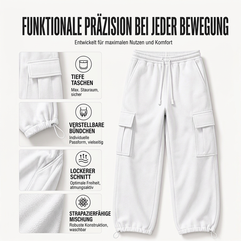 Herren-Freizeit-Cargohose mit Kordelzug