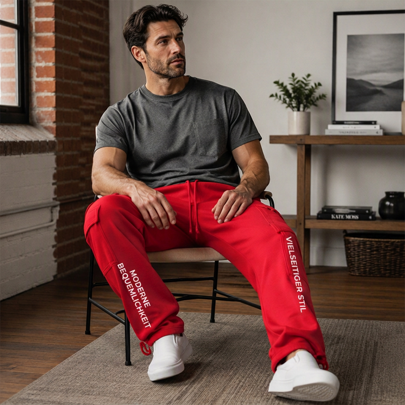 Herren-Freizeit-Cargohose mit Kordelzug
