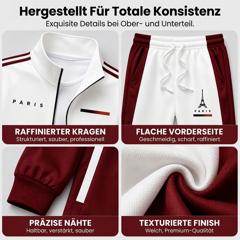 📢🎉50%Rabatt!!!🛍️✨Herren Farbblock-Reißverschlussjacke und Kordelhosen-Set