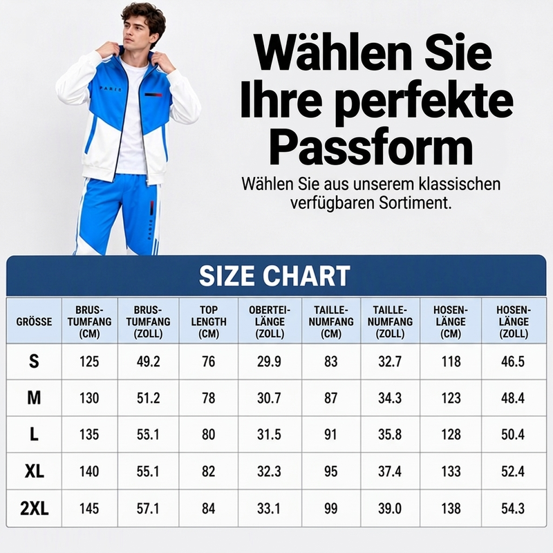 📢🎉50%Rabatt!!!🛍️✨Herren Farbblock-Reißverschlussjacke und Kordelhosen-Set