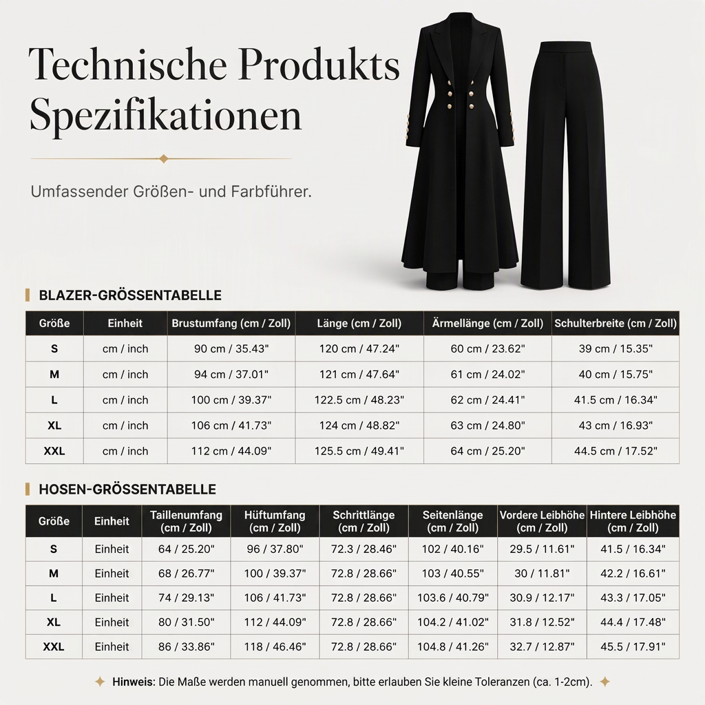 Elegantes herbstliches 2-Teiler-Outfit für Damen mit Retro-Langmantel und schlichter Hose