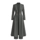 Elegantes herbstliches 2-Teiler-Outfit für Damen mit Retro-Langmantel und schlichter Hose