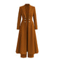 Elegantes herbstliches 2-Teiler-Outfit für Damen mit Retro-Langmantel und schlichter Hose