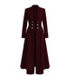 Elegantes herbstliches 2-Teiler-Outfit für Damen mit Retro-Langmantel und schlichter Hose