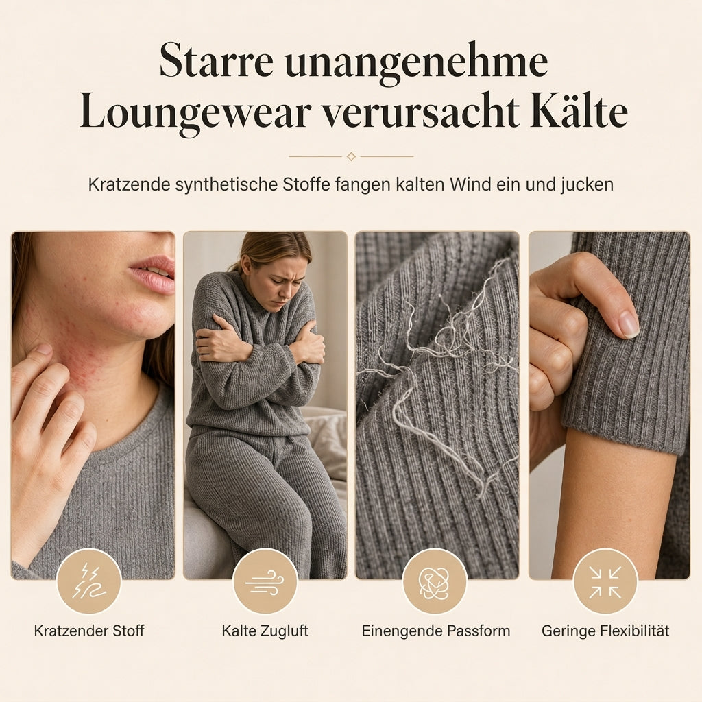 2-teiliges Damen-Set aus Strickpullover und weit geschnittenen Hosen