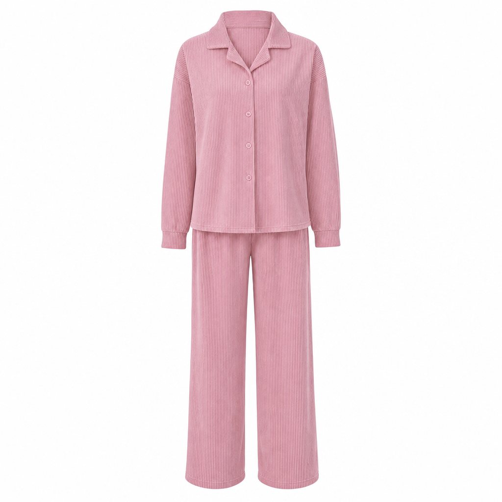 2-teiliges Damen-Set aus Strickpullover und weit geschnittenen Hosen