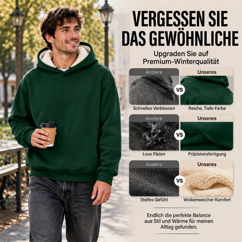 ⏰Letzte Chance! Jetzt zugreifen!⏰ Verdicktes Sherpa-Fleece-Kapuzenpullover für Herren