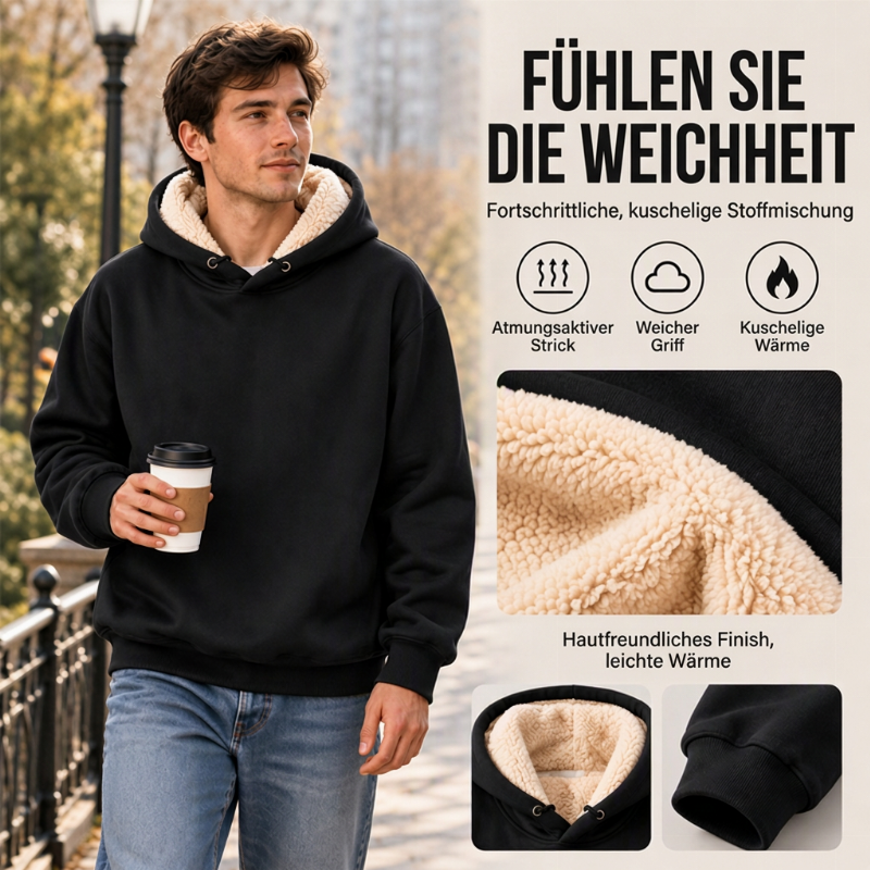 ⏰Letzte Chance! Jetzt zugreifen!⏰ Verdicktes Sherpa-Fleece-Kapuzenpullover für Herren