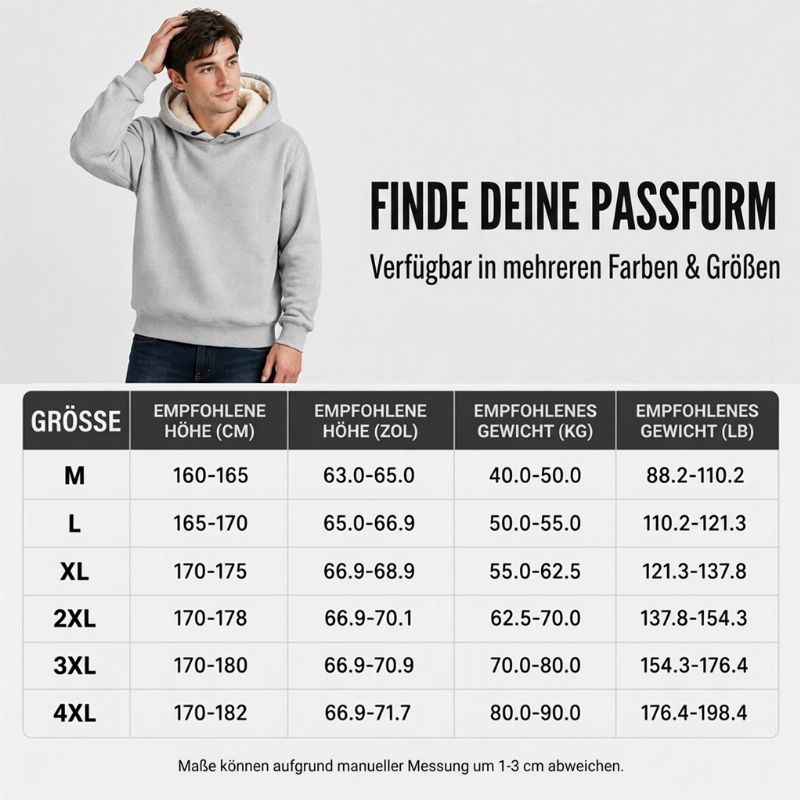 ⏰Letzte Chance! Jetzt zugreifen!⏰ Verdicktes Sherpa-Fleece-Kapuzenpullover für Herren