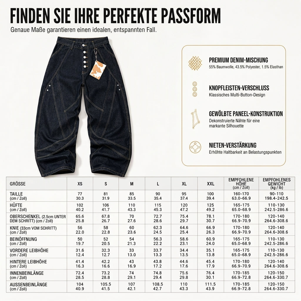 📢🎉50%Rabatt!!!🛍️✨Herren Jeans im amerikanischen Vintage-Stil, ausgestellte weite Beine, dekonstruierte ungewaschene Denim-Hosen mit Knopfverschluss