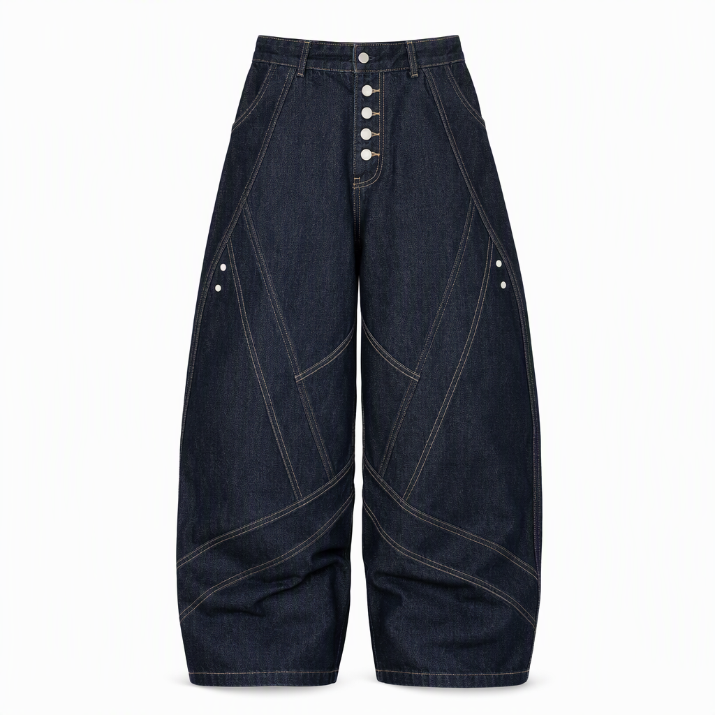 📢🎉50%Rabatt!!!🛍️✨Herren Jeans im amerikanischen Vintage-Stil, ausgestellte weite Beine, dekonstruierte ungewaschene Denim-Hosen mit Knopfverschluss