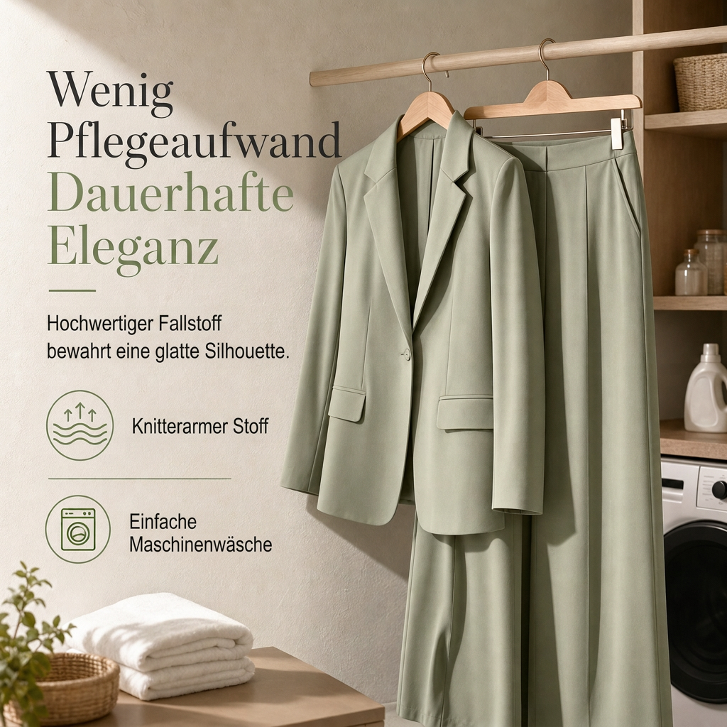 🔥 50% RABATT + GRATIS VERSAND 🚚 Eleganter 2-teiliger Anzug – taillierter Blazer & weite Hose