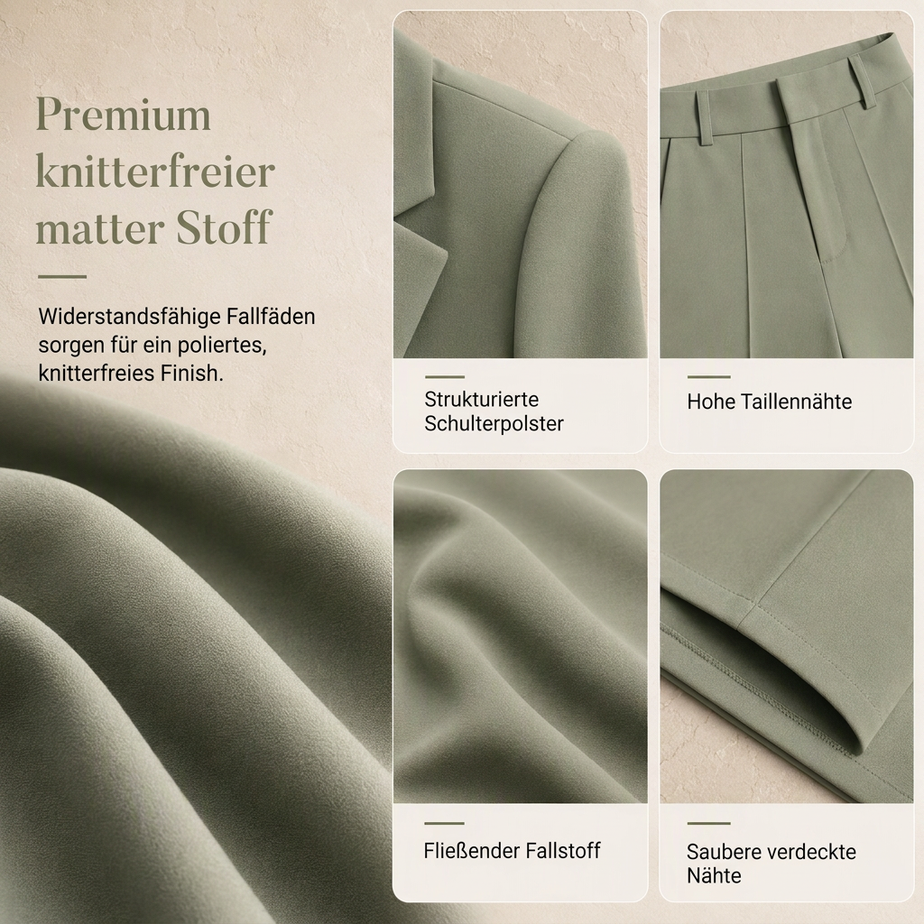 🔥 50% RABATT + GRATIS VERSAND 🚚 Eleganter 2-teiliger Anzug – taillierter Blazer & weite Hose