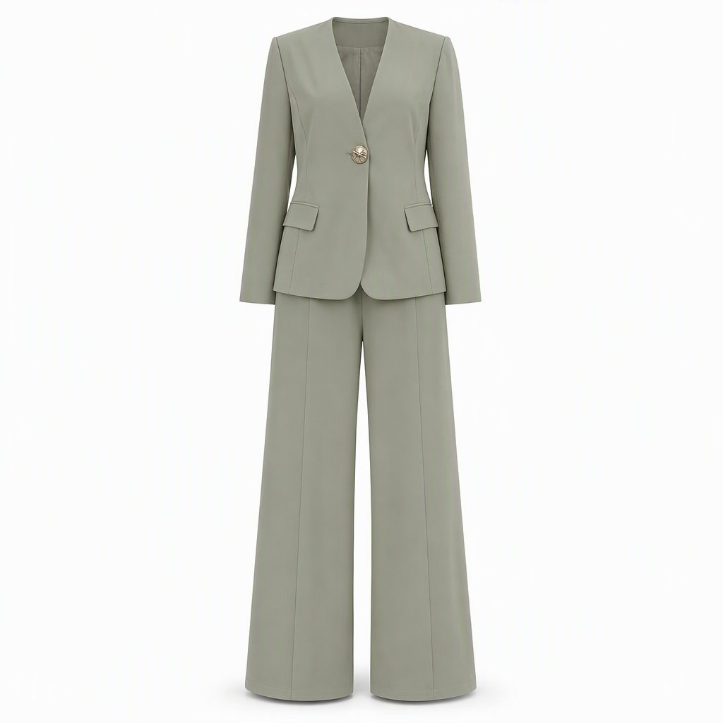🔥 50% RABATT + GRATIS VERSAND 🚚 Eleganter 2-teiliger Anzug – taillierter Blazer & weite Hose