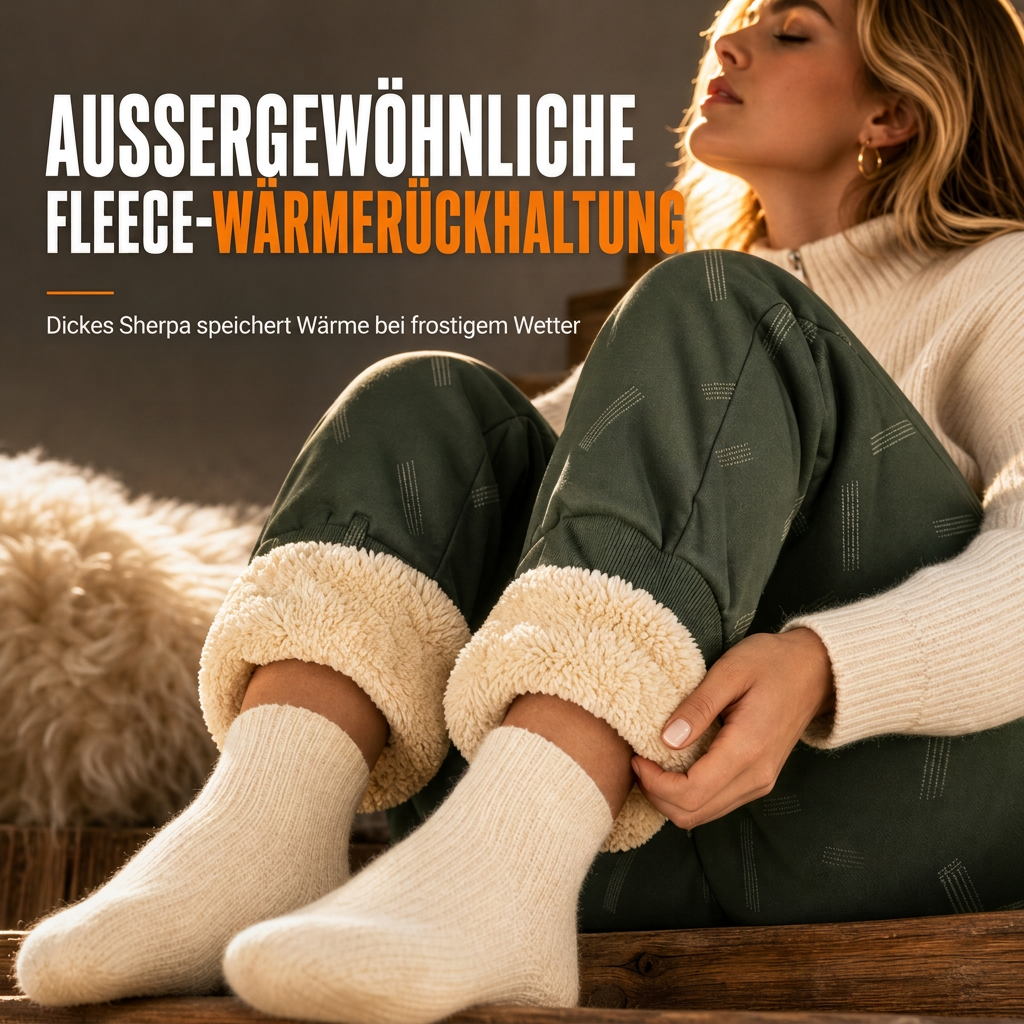 Unisex-Jogginghose mit lockerem Schnitt und Sherpa-Fleecefutter, warme Winter-Freizeithose mit Reißverschlusstaschen