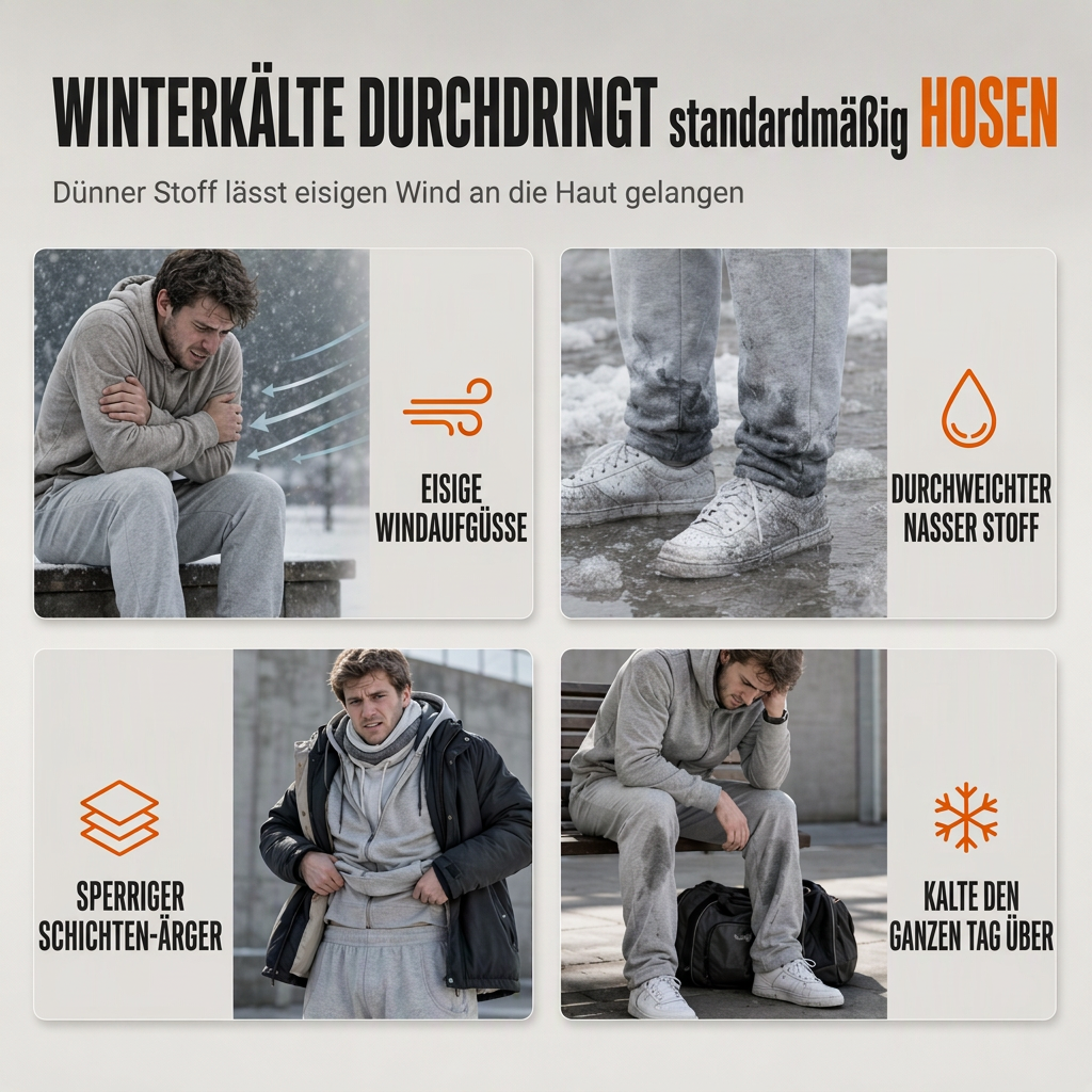 Unisex-Jogginghose mit lockerem Schnitt und Sherpa-Fleecefutter, warme Winter-Freizeithose mit Reißverschlusstaschen