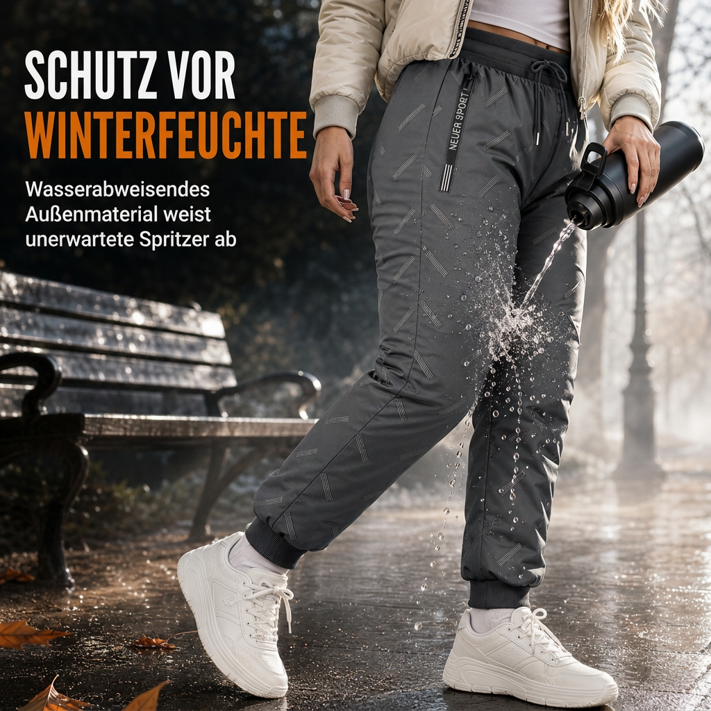 Unisex-Jogginghose mit lockerem Schnitt und Sherpa-Fleecefutter, warme Winter-Freizeithose mit Reißverschlusstaschen