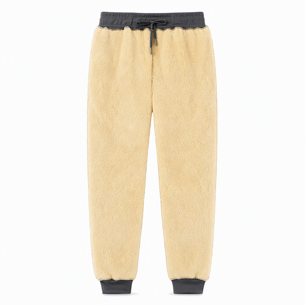 Unisex-Jogginghose mit lockerem Schnitt und Sherpa-Fleecefutter, warme Winter-Freizeithose mit Reißverschlusstaschen
