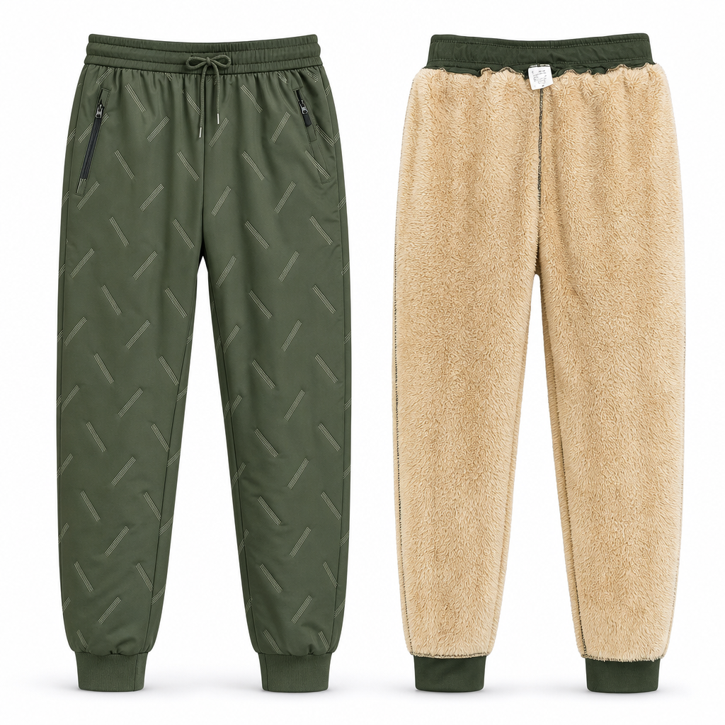 Unisex-Jogginghose mit lockerem Schnitt und Sherpa-Fleecefutter, warme Winter-Freizeithose mit Reißverschlusstaschen