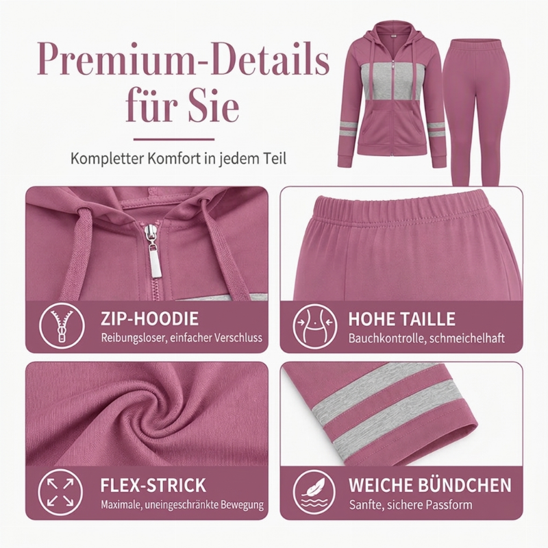 🔥 50% RABATT 🧥 2-teiliges Damen-Set – Kapuzen-Sweatshirt & Hose