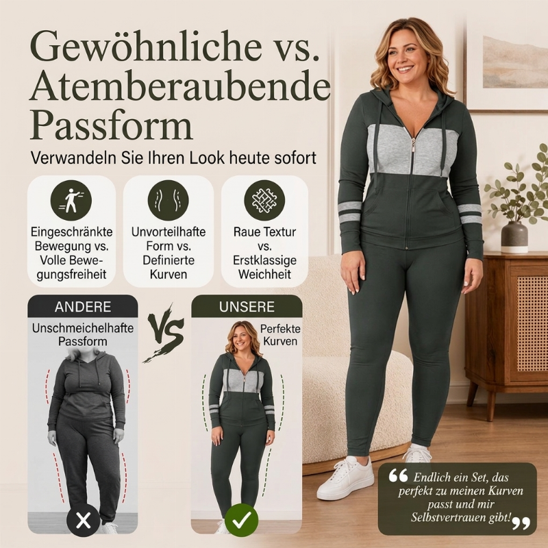 🔥 50% RABATT 🧥 2-teiliges Damen-Set – Kapuzen-Sweatshirt & Hose