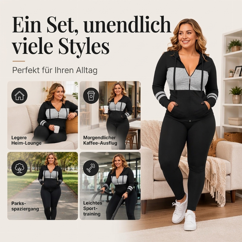 🔥 50% RABATT 🧥 2-teiliges Damen-Set – Kapuzen-Sweatshirt & Hose