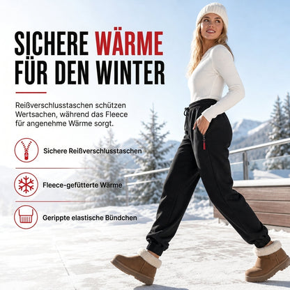 Damen Winter-Jogginghose mit Fleecefutter und Reißverschlusstaschen