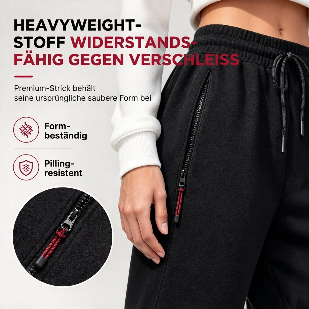 Damen Winter-Jogginghose mit Fleecefutter und Reißverschlusstaschen