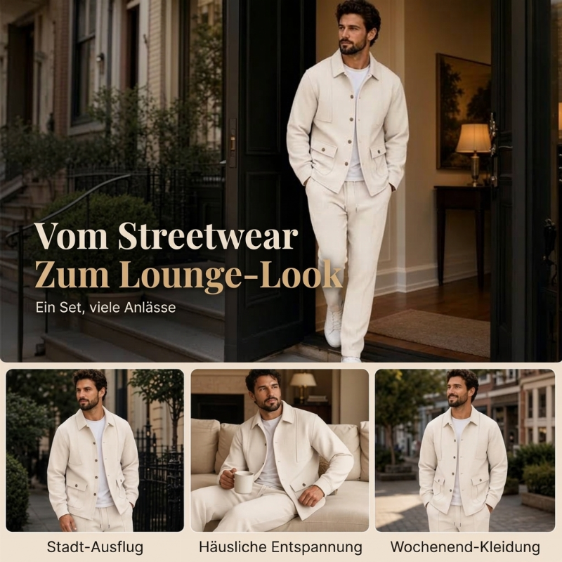 📢🎉50%Rabatt!!!🛍️✨Herren-Set aus Waffelstrick-Cardigan-Jacke und Hose