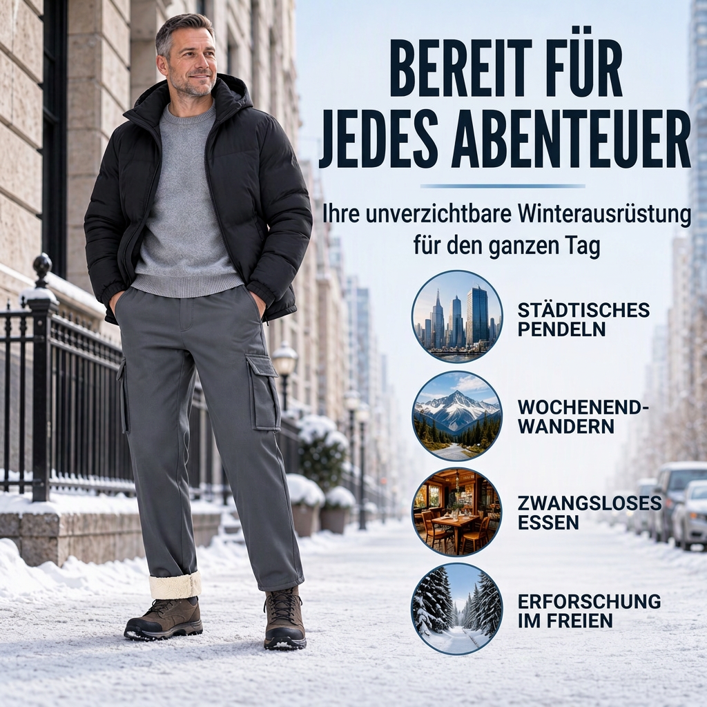 📢📢50%Rabatt!!!🎉✨Herren warme Cargohosen mit Plüschfutter