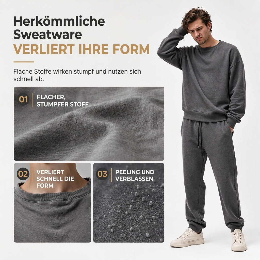 📢🎉50%Rabatt!!!🛍️✨Herren 2-teiliges Jacquard Kapuzenpullover Set Herbst Winter lässiger Kapuzen-Sweatshirt und Sweathose Trainingsanzug