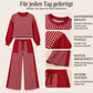 📢🎉50%Rabatt!!!🛍️✨Damen Karomix Langarmoberteil & Weithosen Set