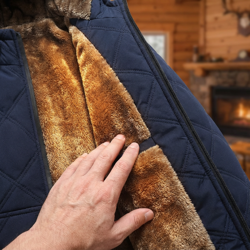 🔥Beliebtes Produkt ！✨Winterjacke für Herren mit Kapuze und Plüschfutter