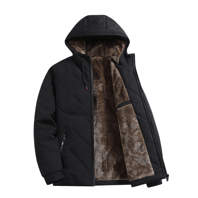 🔥Beliebtes Produkt ！✨Winterjacke für Herren mit Kapuze und Plüschfutter