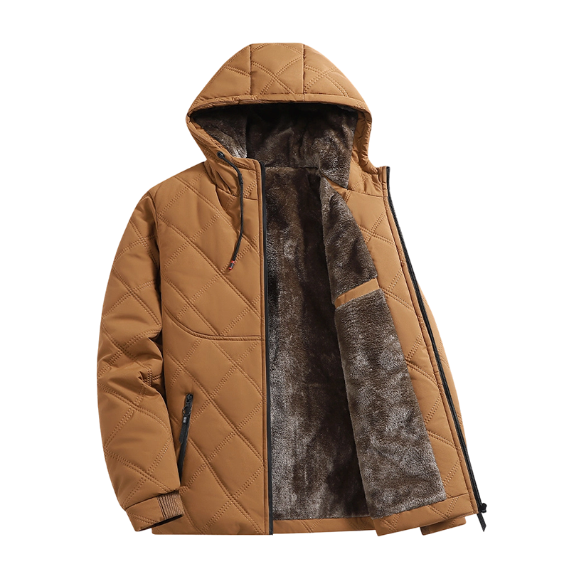 🔥Beliebtes Produkt ！✨Winterjacke für Herren mit Kapuze und Plüschfutter