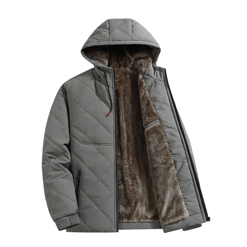 🔥Beliebtes Produkt ！✨Winterjacke für Herren mit Kapuze und Plüschfutter