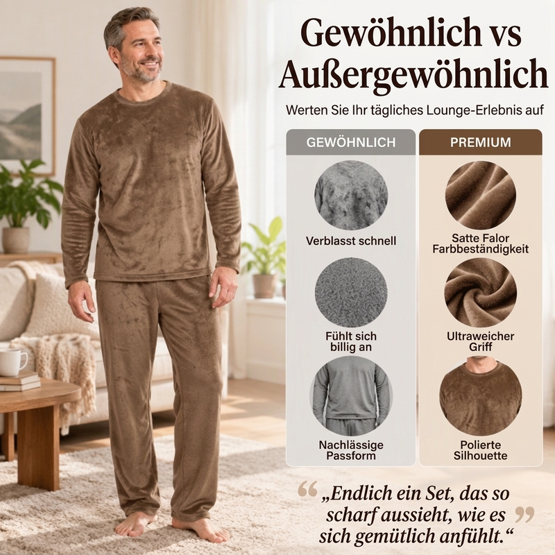 📢🎉50%Rabatt!!!🛍️✨Bequemes Wärmendes Samt-Schlafanzug-Set für Herren
