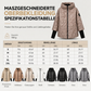 Damen lockerer sitzender Kapuzenmantel aus Baumwoll-Patchwork mit langen Ärmeln für Herbst und Winter