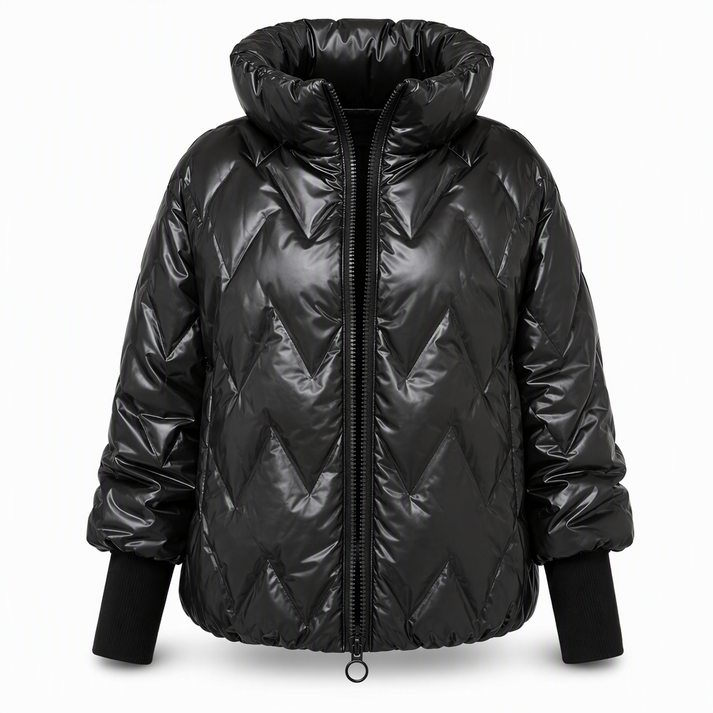 Damen lockerer sitzender Kapuzenmantel aus Baumwoll-Patchwork mit langen Ärmeln für Herbst und Winter
